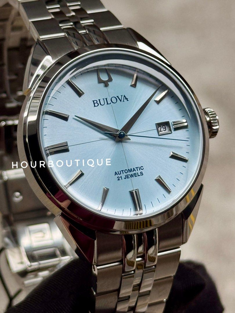 Brand New Bulova Sutton Ice Blue Dial Automatic Classic Watch 96B423