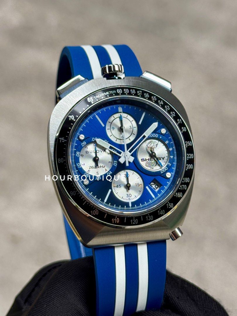 Brand New Bulova X Shelby Cobra Chronograph 262khz Quartz Watch 98B452