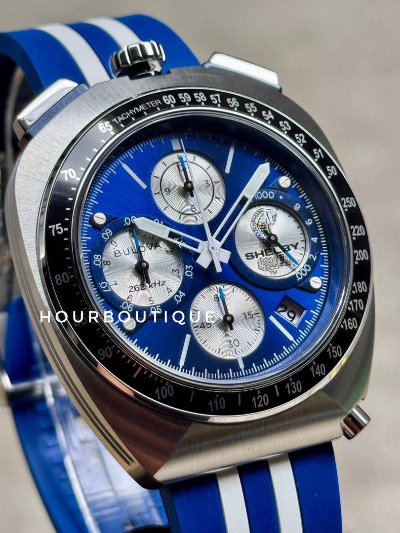 Brand New Bulova X Shelby Cobra Chronograph 262khz Quartz Watch 98B452