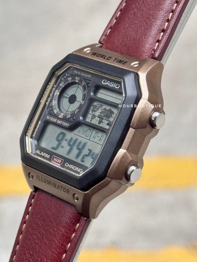 Brand New Casio Digital World Time Mens Watch AE-1200WHL-5AVEF