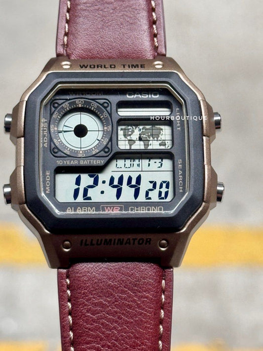 Brand New Casio Digital World Time Mens Watch AE-1200WHL-5AVEF
