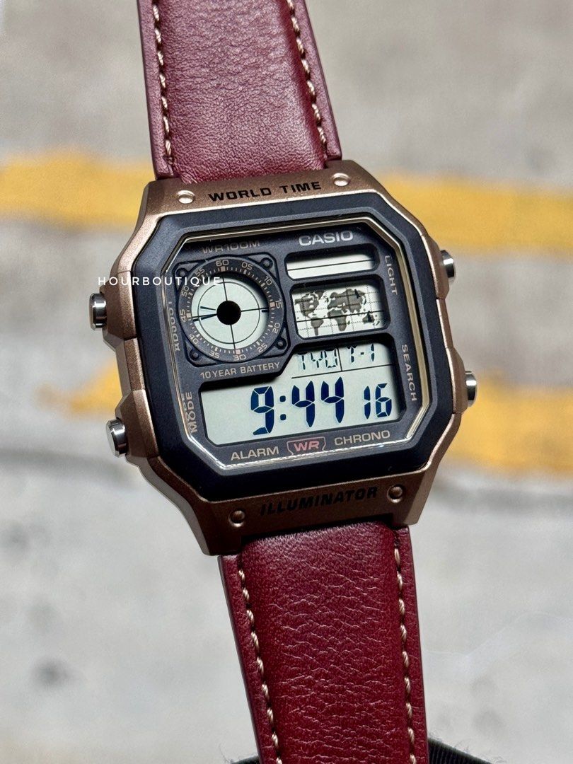 Brand New Casio Digital World Time Mens Watch AE-1200WHL-5AVEF