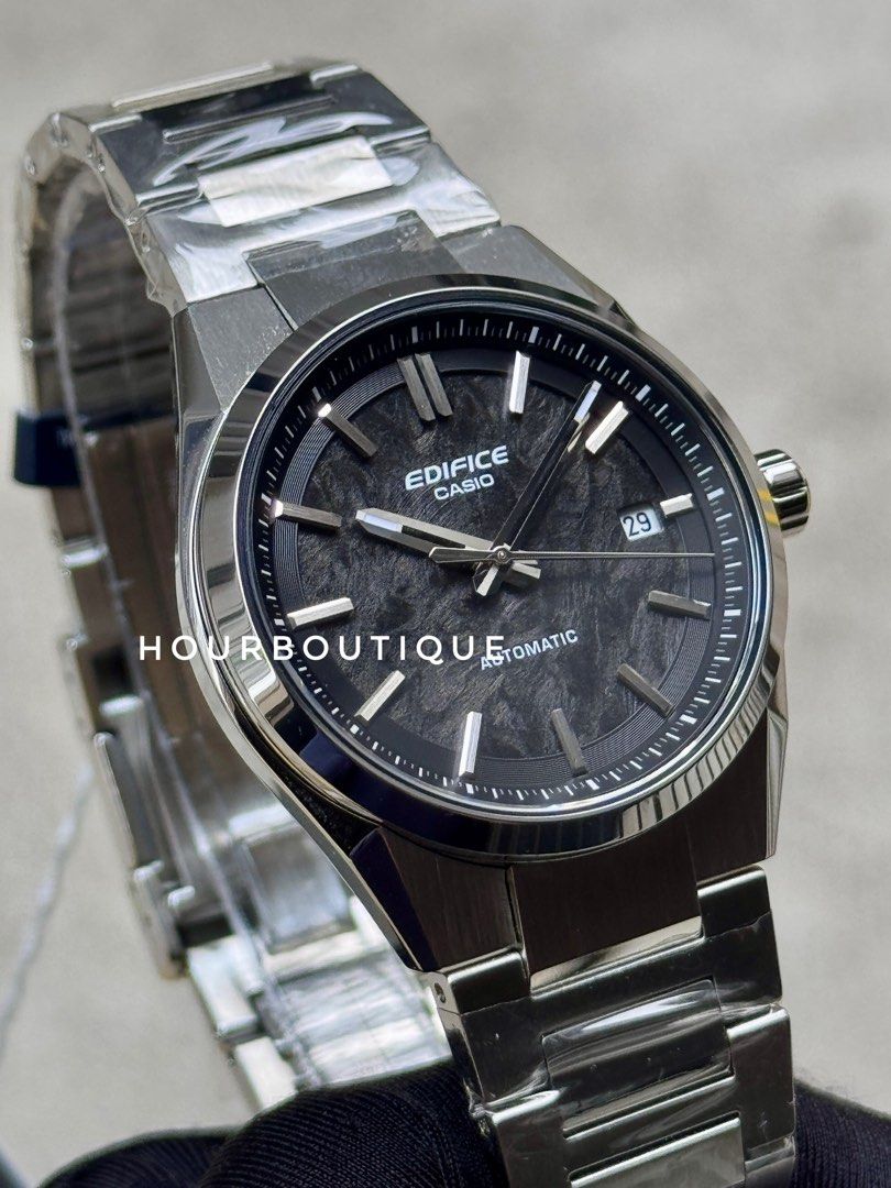 Brand New Casio Edifice Black Carbon Dial Automatic Watch EFK-110D-1