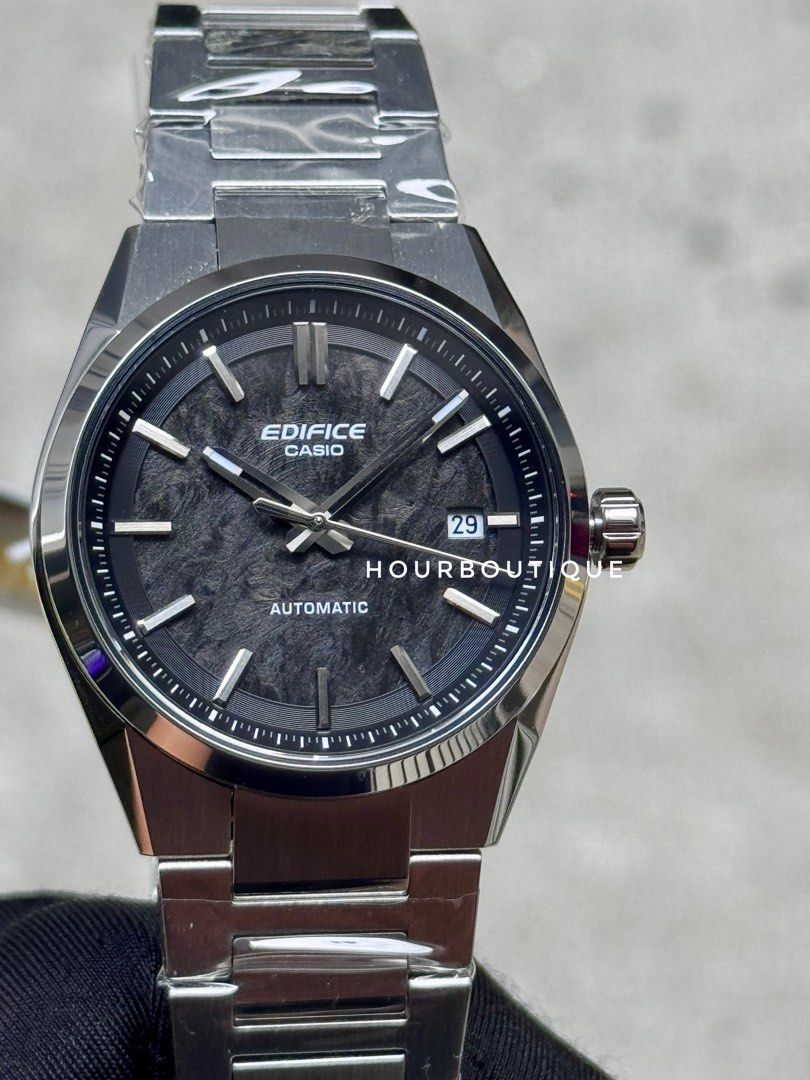 Brand New Casio Edifice Black Carbon Dial Automatic Watch EFK-110D-1