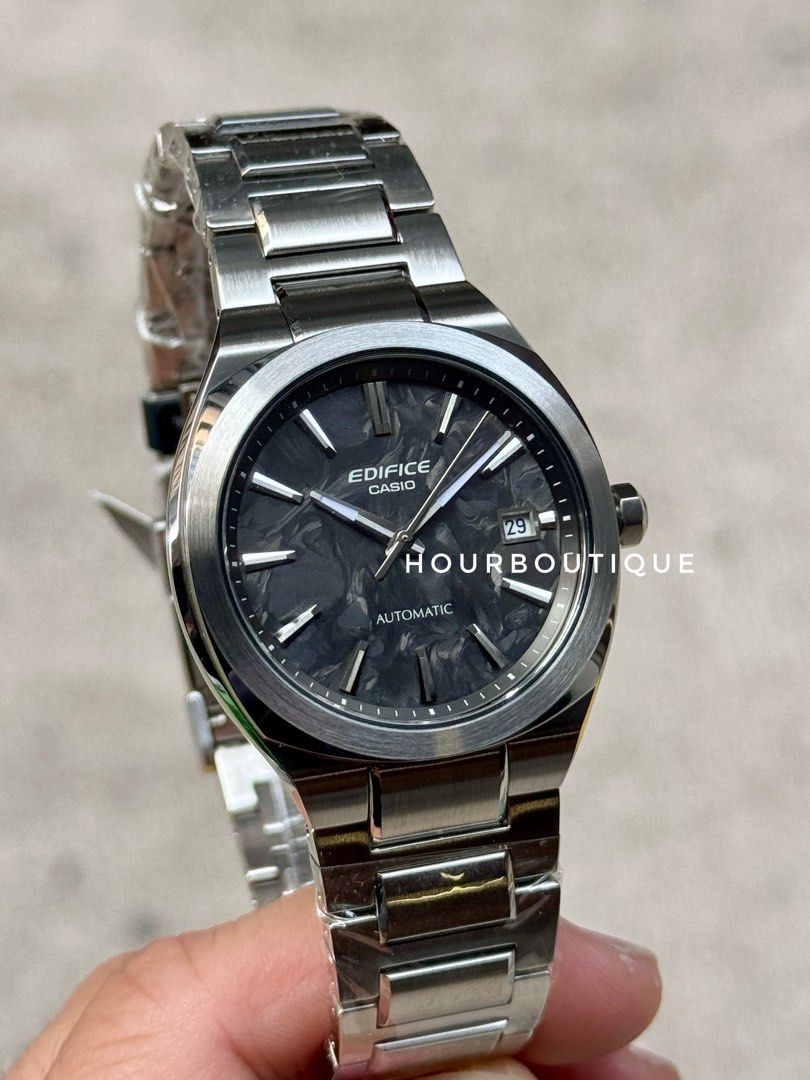 Brand New Casio Edifice Black Forged Carbon Dial Automatic Watch EFK-200CD-1