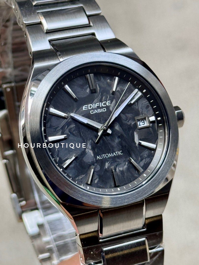 Brand New Casio Edifice Black Forged Carbon Dial Automatic Watch EFK-200CD-1