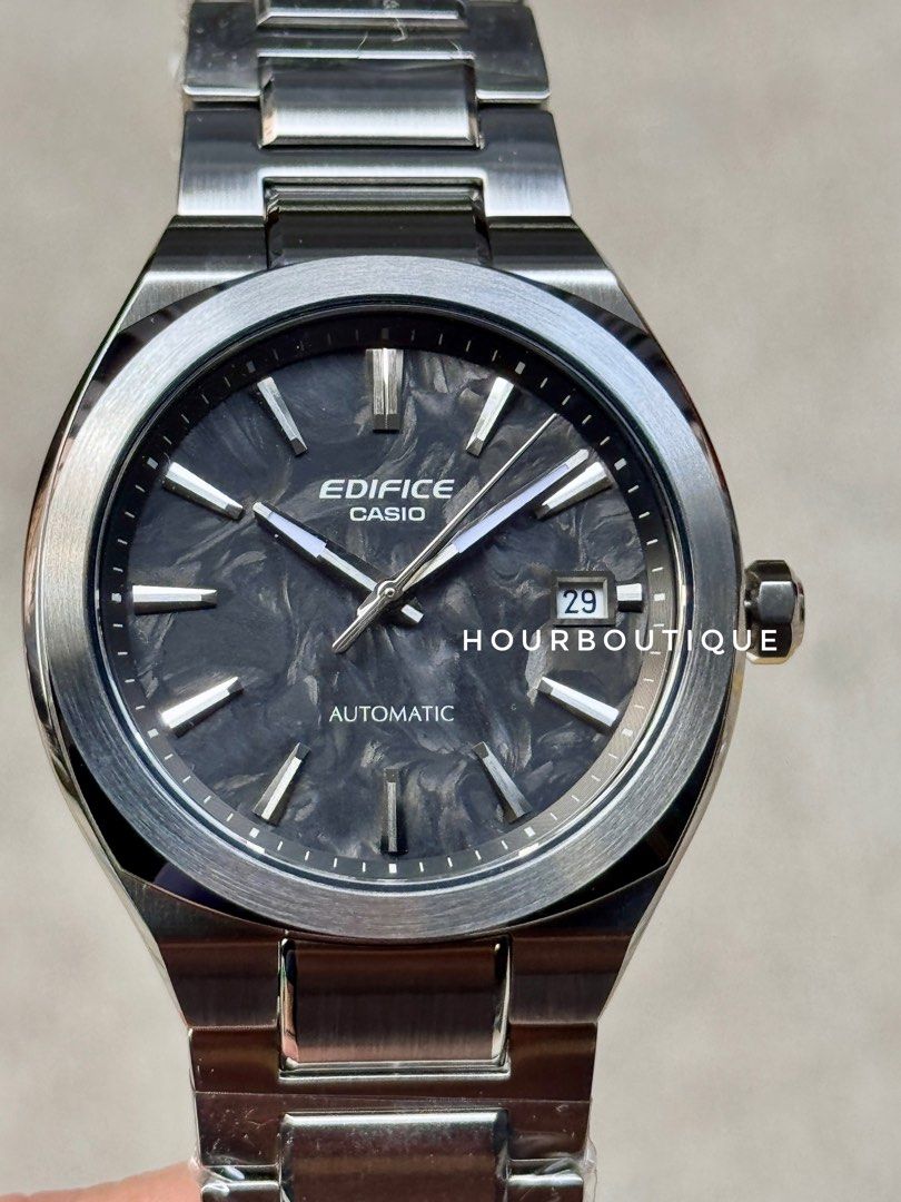 Brand New Casio Edifice Black Forged Carbon Dial Automatic Watch EFK-200CD-1