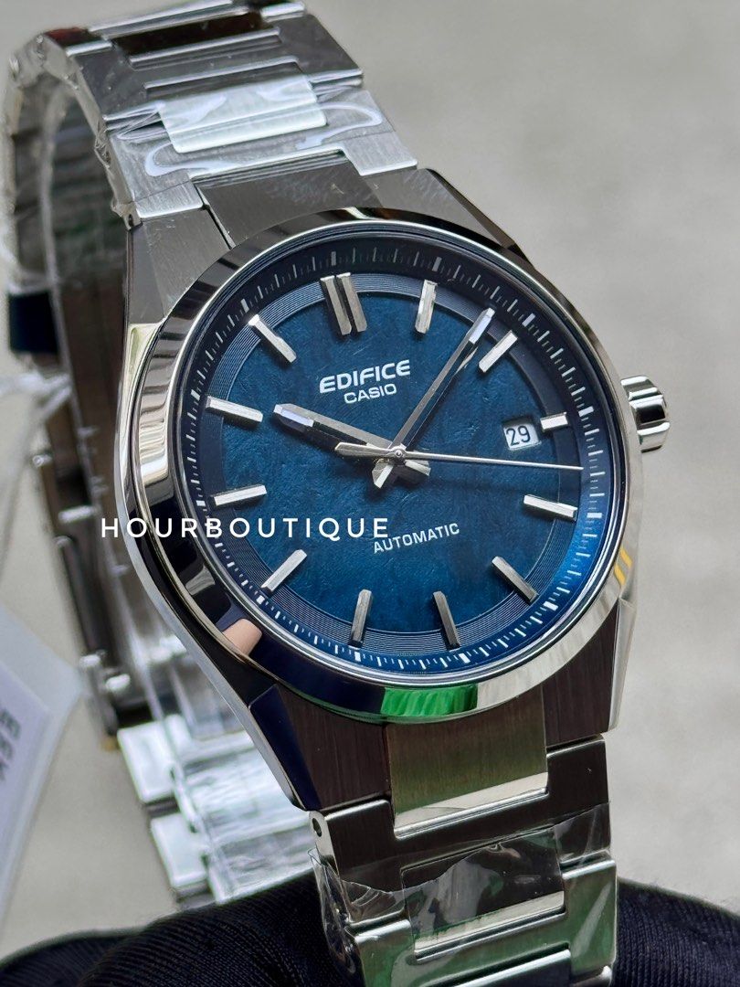 Brand New Casio Edifice Blue Textured Dial Automatic Watch EFK-110D-2A