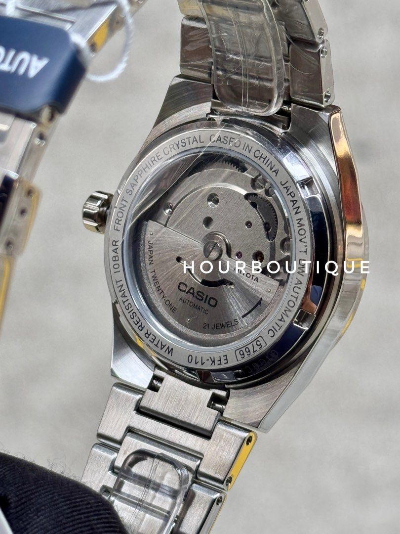 Brand New Casio Edifice Blue Textured Dial Automatic Watch EFK-110D-2A