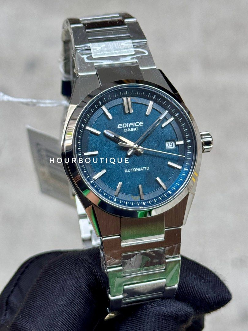 Brand New Casio Edifice Blue Textured Dial Automatic Watch EFK-110D-2A