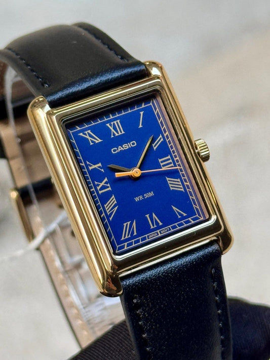 Brand New Casio Europe Exclusive Blue Dial Gold Case Quartz Watch LTP-B165GL-2B