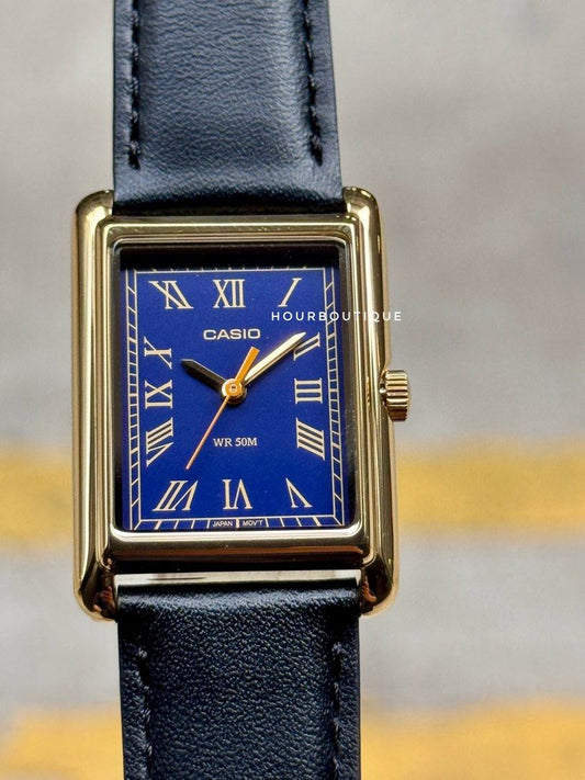 Brand New Casio Europe Exclusive Blue Dial Gold Case Quartz Watch LTP-B165GL-2B