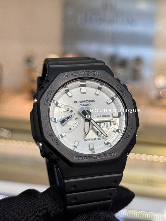 Brand New Casio GShock Black Case white Dial Watch GA-2100WD-1