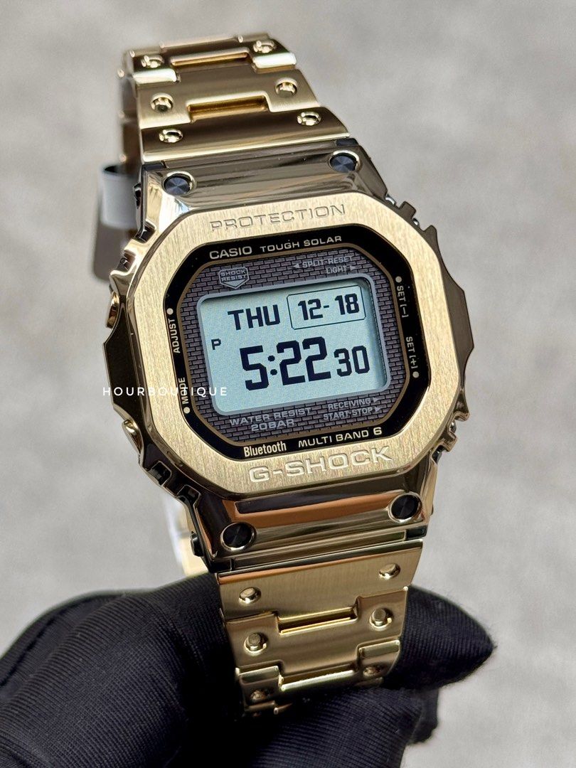 Brand New Casio GShock Full Metal LCD Display In PVD Gold Case Tough Solar Watch GMW-BZ5000D-9