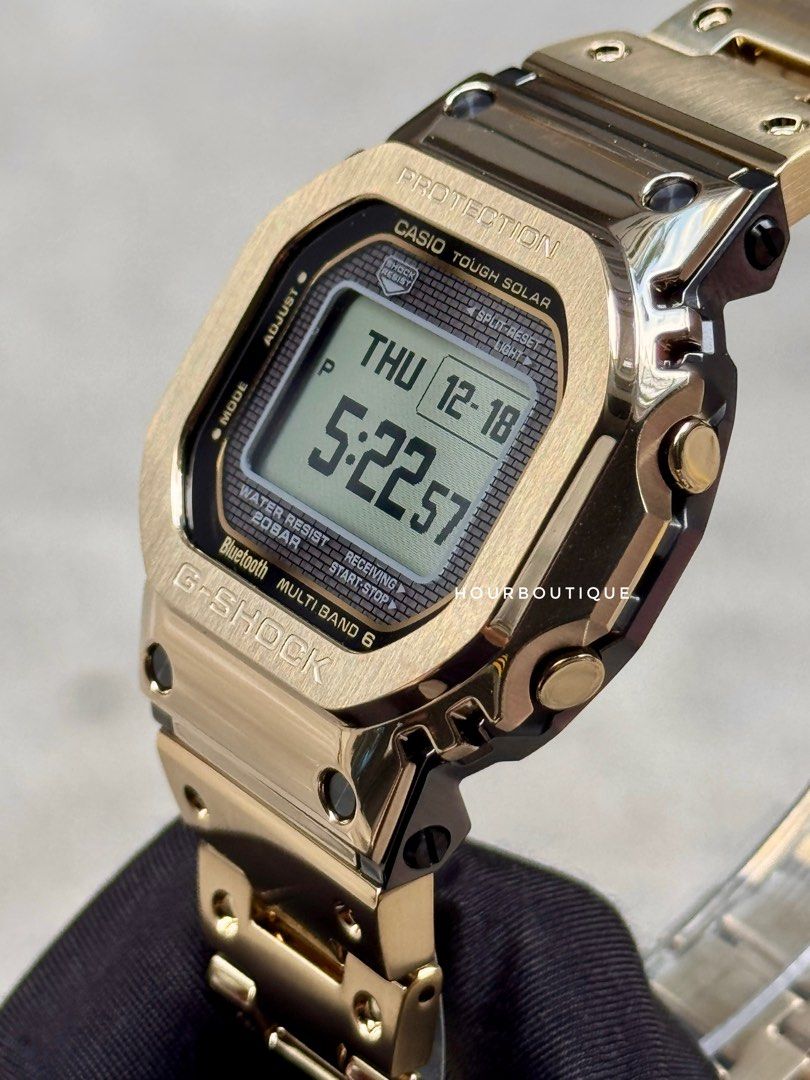 Brand New Casio GShock Full Metal LCD Display In PVD Gold Case Tough Solar Watch GMW-BZ5000D-9