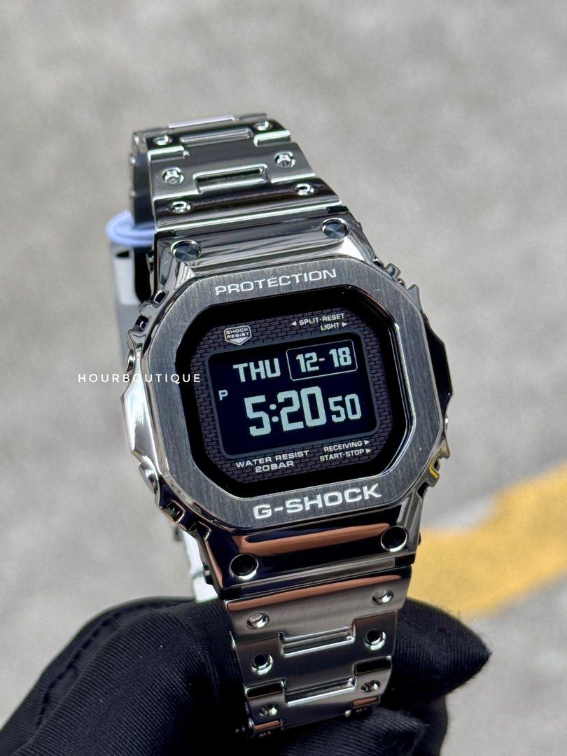 Brand New Casio GShock Full Metal LCD Display In Steel, Tough Solar Watch GMW-BZ5000D-1