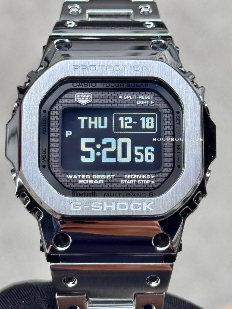 Brand New Casio GShock Full Metal LCD Display In Steel, Tough Solar Watch GMW-BZ5000D-1