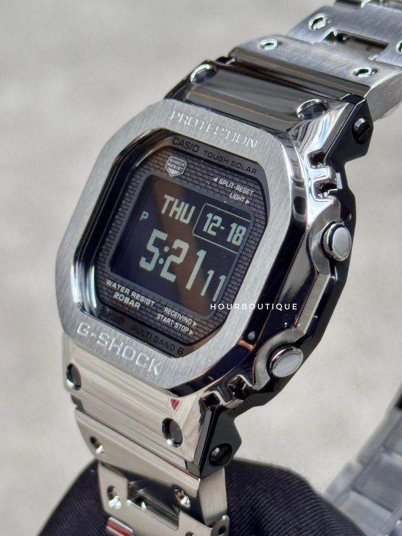 Brand New Casio GShock Full Metal LCD Display In Steel, Tough Solar Watch GMW-BZ5000D-1