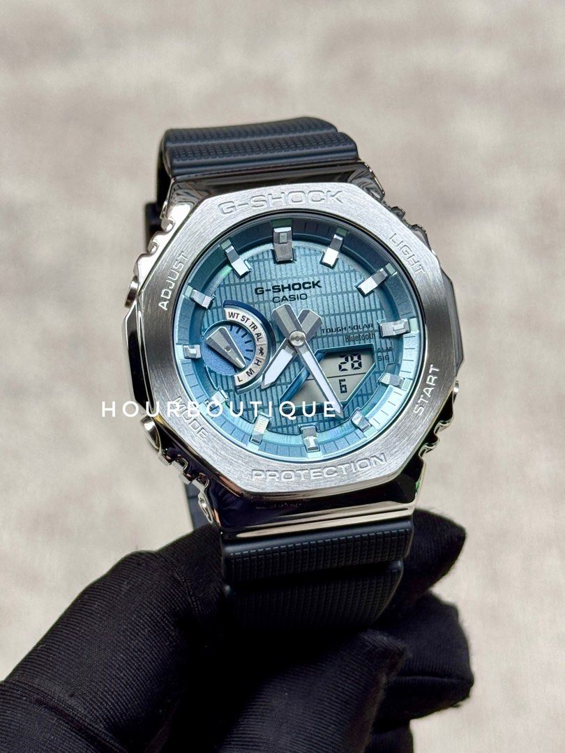 Brand New Casio Gshock Full Metal Blue Dial Ana Digital Watch GMB-2100-1A3