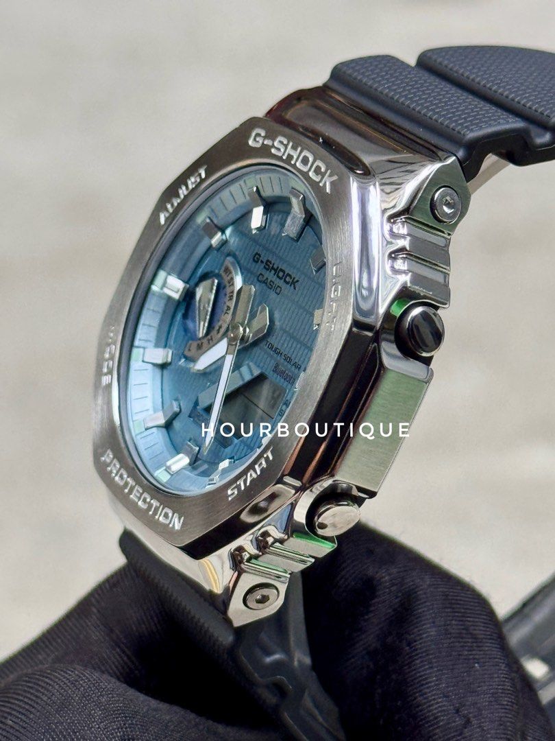Brand New Casio Gshock Full Metal Blue Dial Ana Digital Watch GMB-2100-1A3