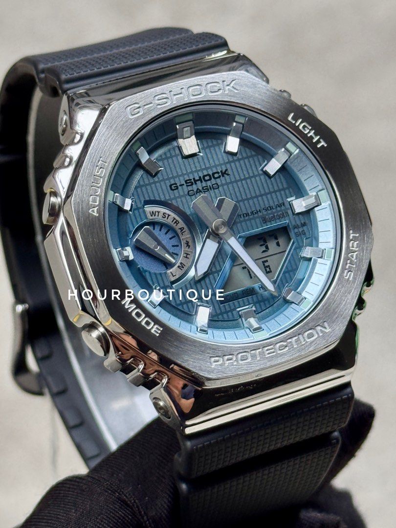 Brand New Casio Gshock Full Metal Blue Dial Ana Digital Watch GMB-2100-1A3