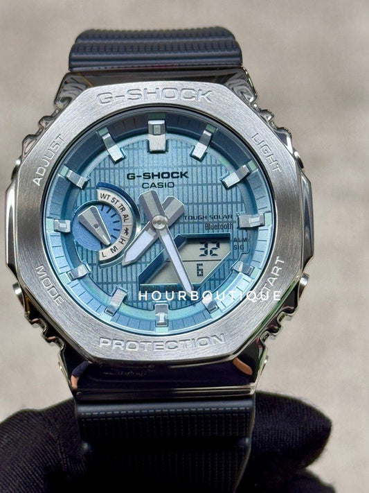 Brand New Casio Gshock Full Metal Blue Dial Ana Digital Watch GMB-2100-1A3