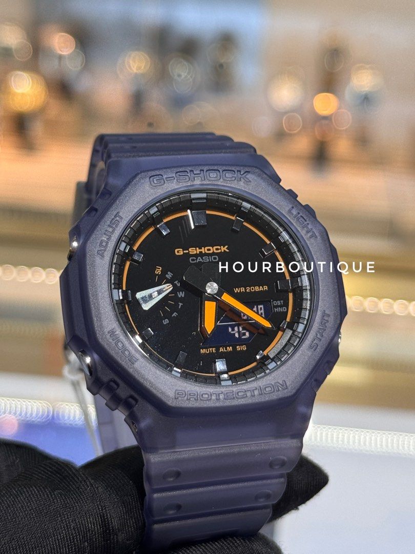 Brand New Casio GShock Jelly Case Orange Hands Watch GA-2100K-2
