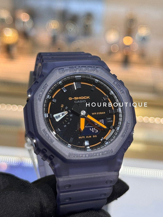Brand New Casio GShock Jelly Case Orange Hands Watch GA-2100K-2