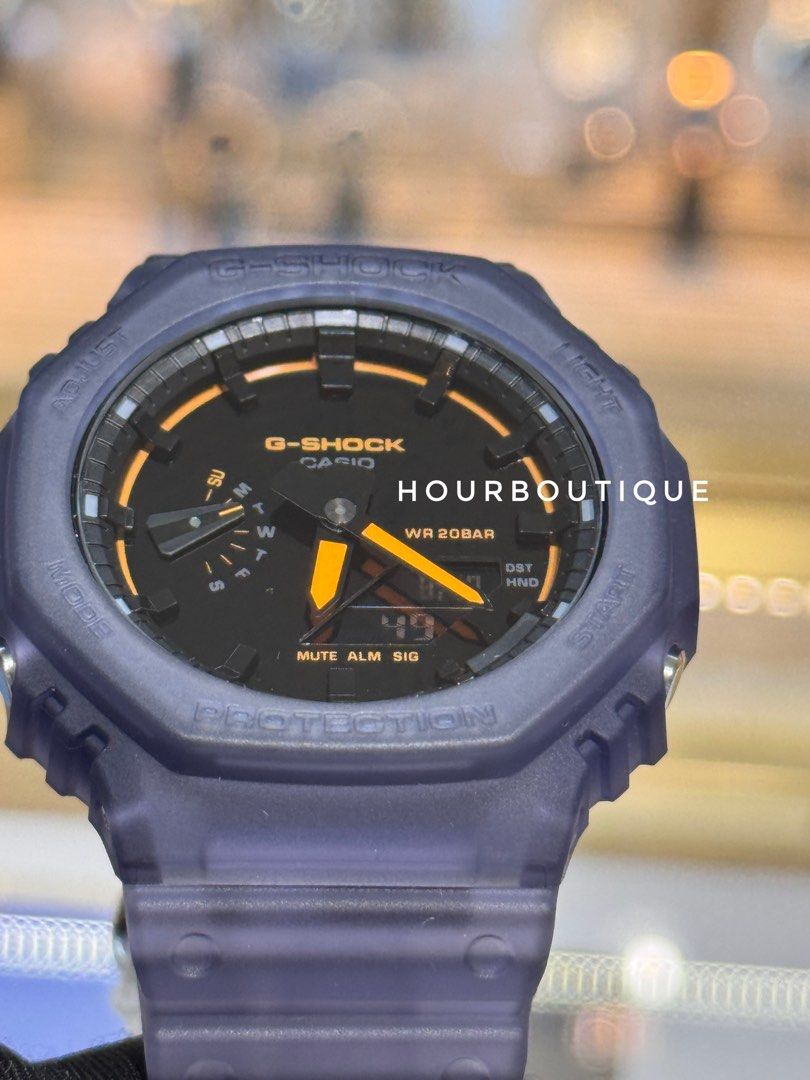 Brand New Casio GShock Jelly Case Orange Hands Watch GA-2100K-2