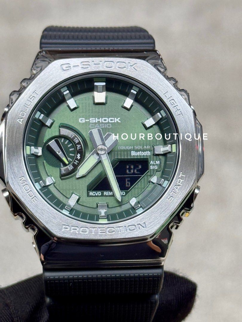Brand New Casio Gshock Metal Ana Digital Green Dial Watch GBM-2100-1A3
