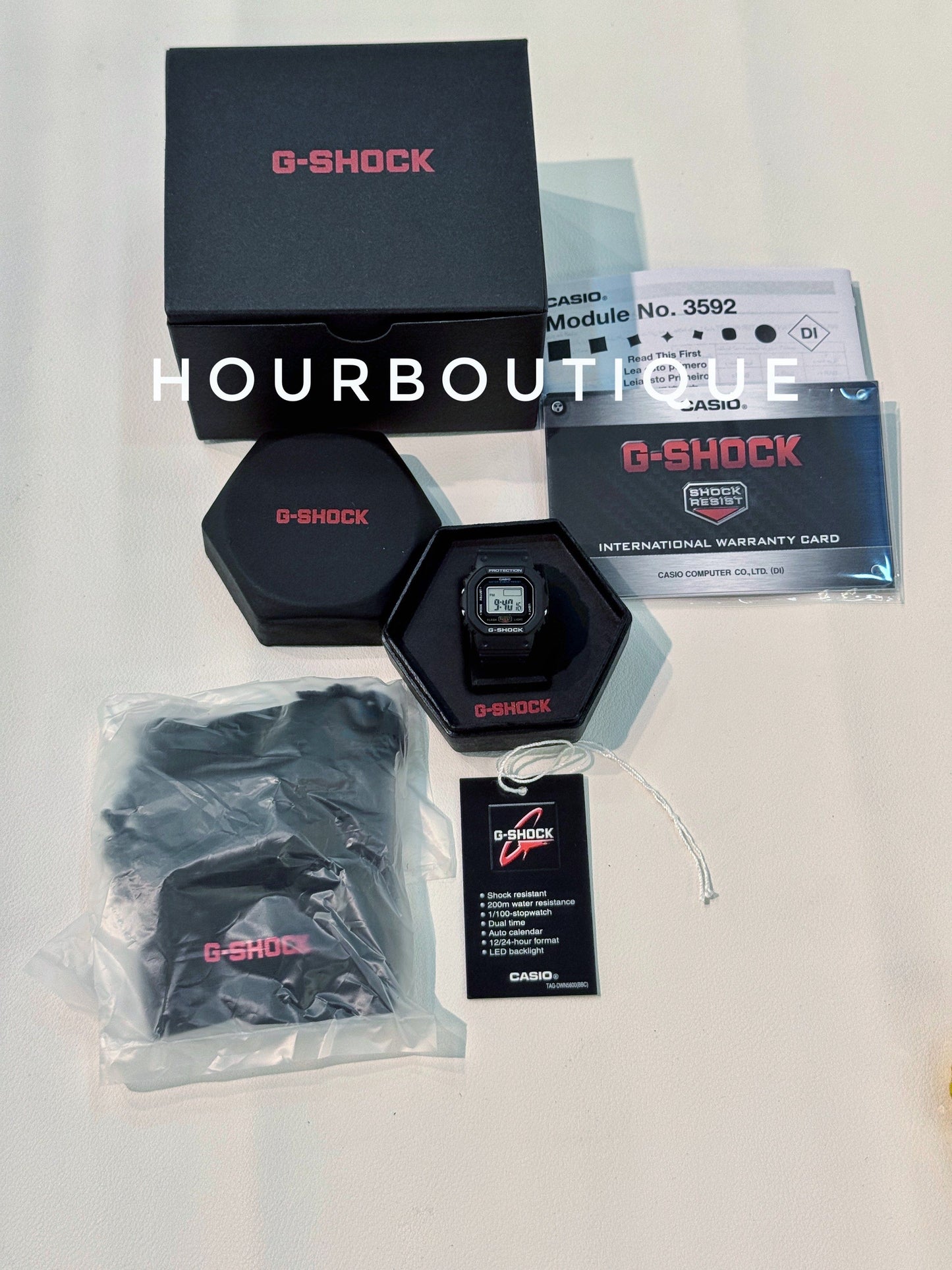 Brand New Casio G-Shock Nano Black Digital Ring Watch DWN-5600-1