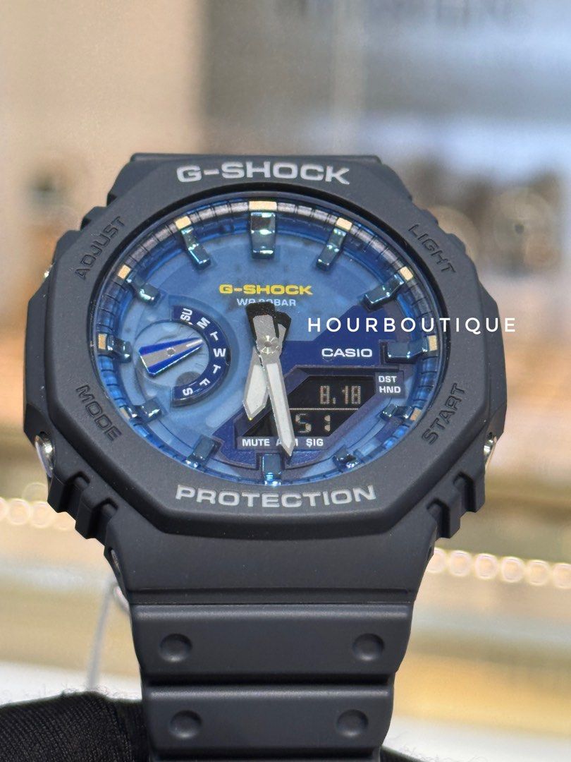 Brand New Casio GShock Oak Blue Dial Ana Digital Watch GA-2100AS-2