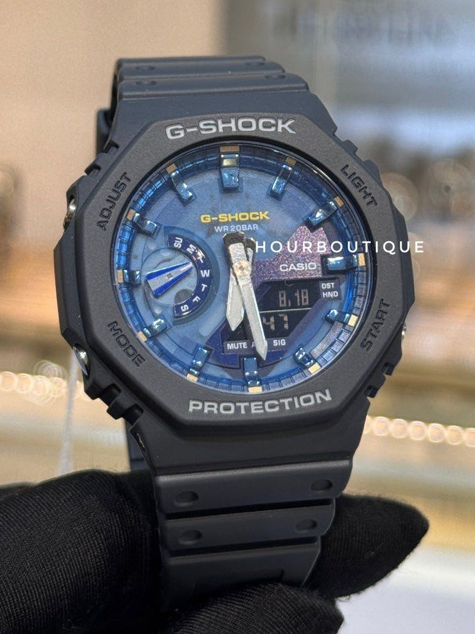 Brand New Casio GShock Oak Blue Dial Ana Digital Watch GA-2100AS-2