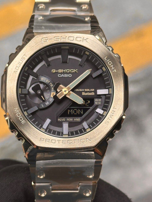 Brand New Casio GShock PVD Gold Full Metal Series Tough Solar Ana Digi Watch GM-B2100GD-9