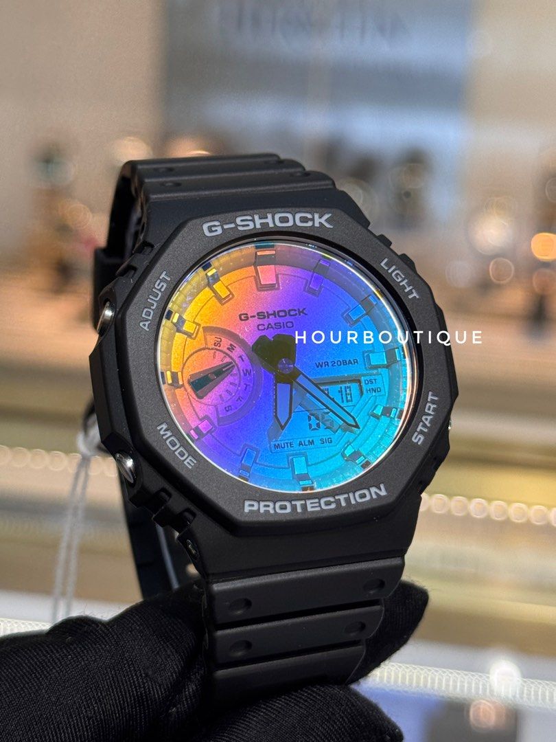 Brand New Casio GShock Rainbow Dial Watch GA-2100SR-1