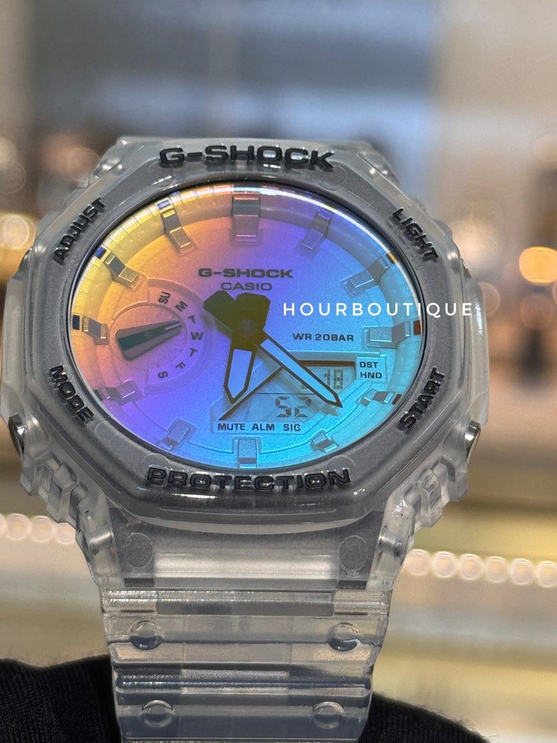 Brand New Casio GShock Rainbow Dial Watch GA-2100SRS-7
