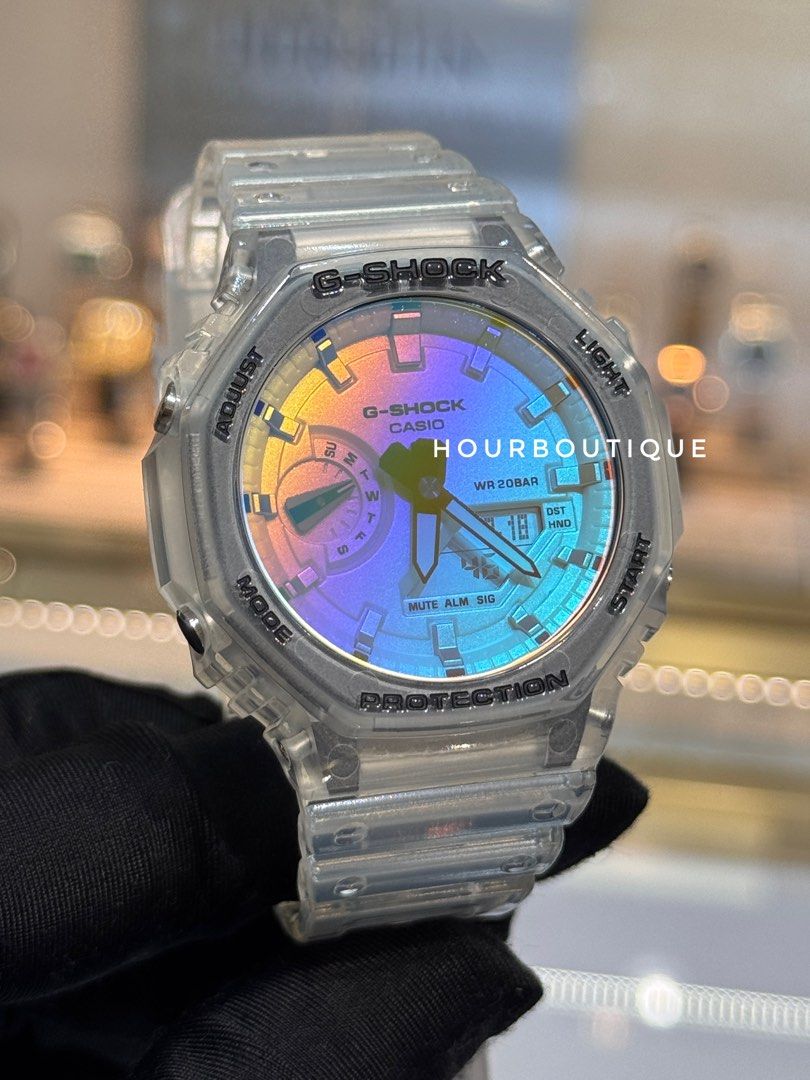 Brand New Casio GShock Rainbow Dial Watch GA-2100SRS-7