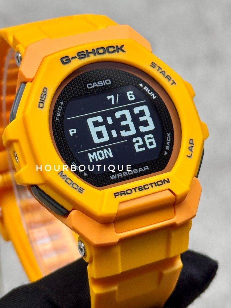 Brand New Casio GShock Yellow Case Outdoor Workout Watch GBD-300-9