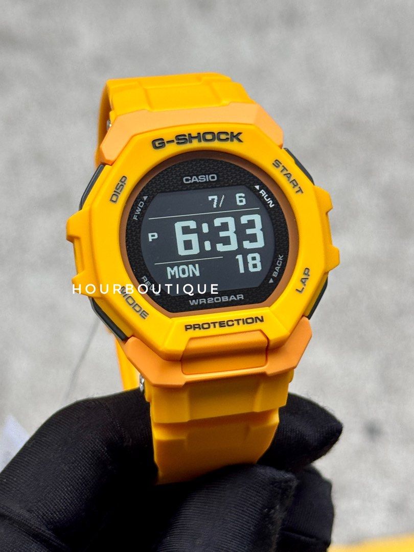 Brand New Casio GShock Yellow Case Outdoor Workout Watch GBD-300-9
