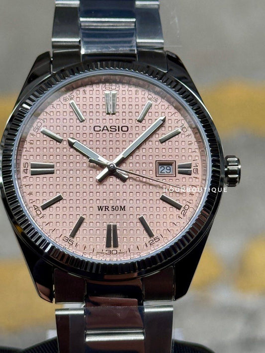 Brand New Casio Salmon Dial Quartz Watch MTP-1302PE-4A