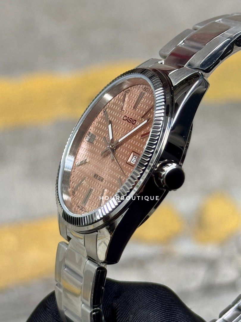 Brand New Casio Salmon Dial Quartz Watch MTP-1302PE-4A