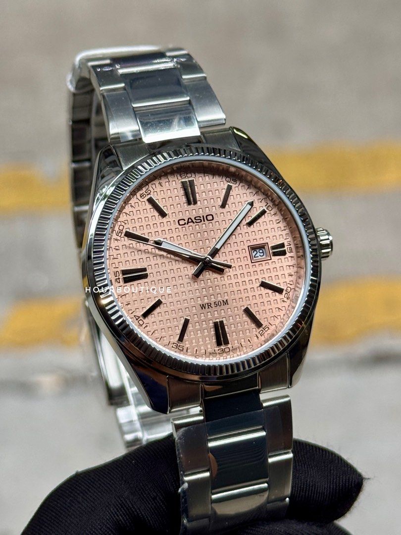 Brand New Casio Salmon Dial Quartz Watch MTP-1302PE-4AVEF