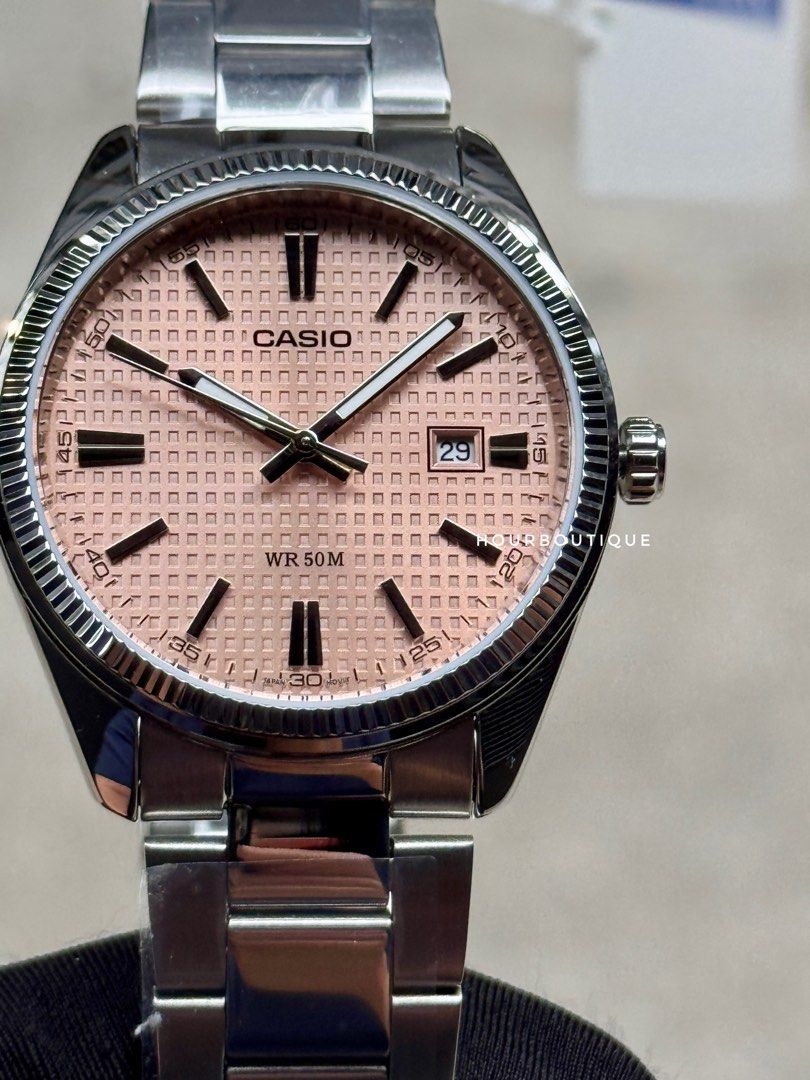Brand New Casio Salmon Dial Quartz Watch MTP-1302PE-4AVEF