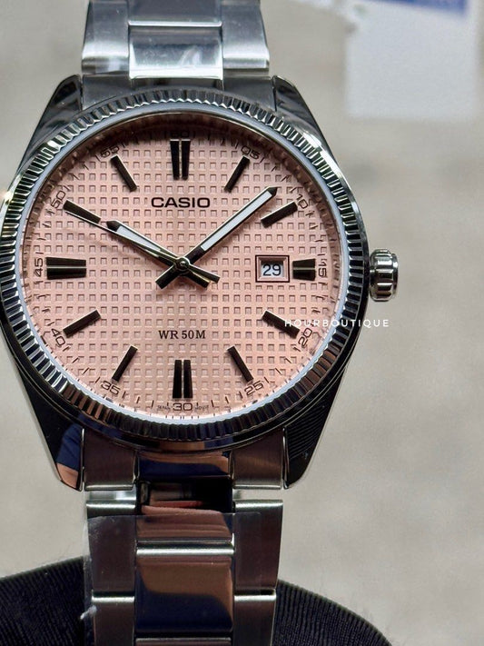 Brand New Casio Salmon Dial Quartz Watch MTP-1302PE-4AVEF