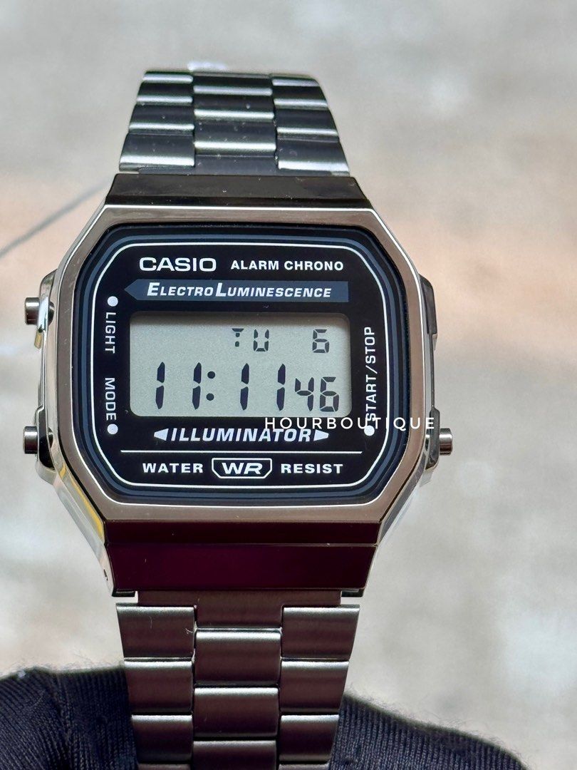 Brand New Casio Vintage Digital Watch in PVD Black Case A168WGG-1ADF