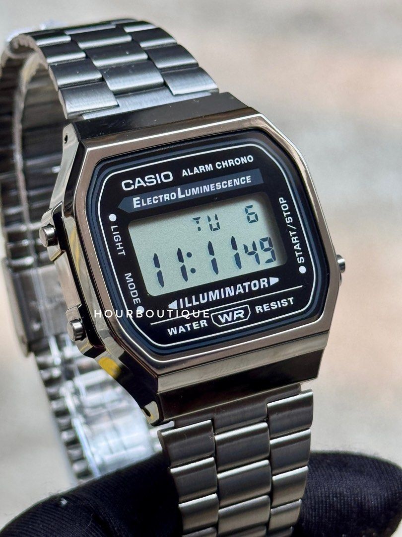 Brand New Casio Vintage Digital Watch in PVD Black Case A168WGG-1ADF