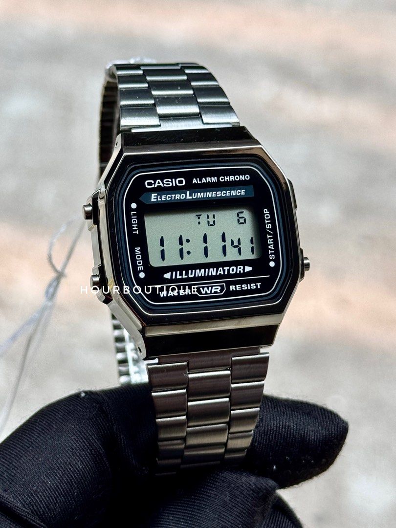 Brand New Casio Vintage Digital Watch in PVD Black Case A168WGG-1ADF