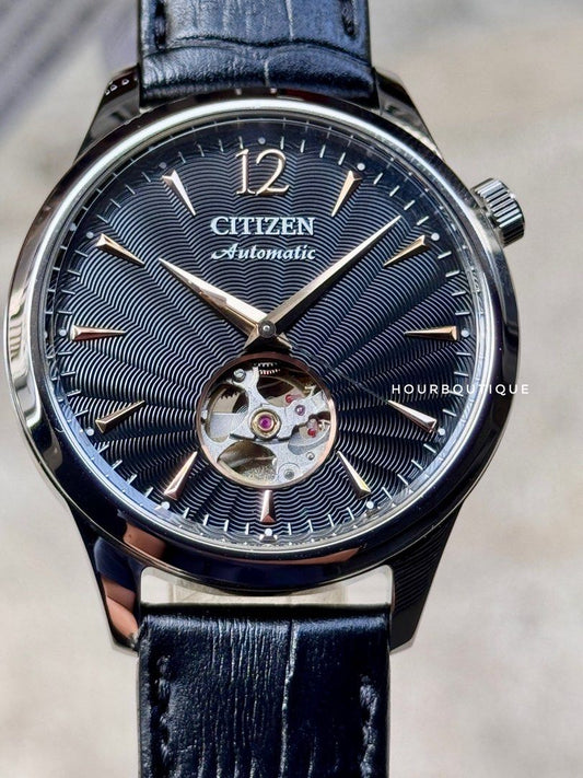 Brand New Citizen Automatic Open Heart Black Dial Watch NH9131-14E