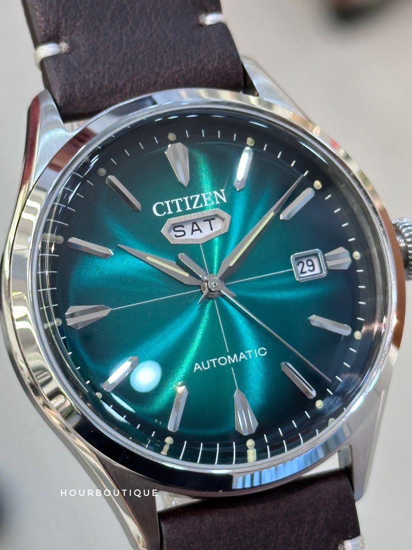 Brand New Citizen Automatic Sunburst Green Dial Watch