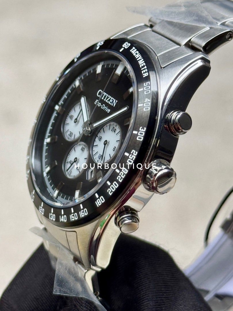 Brand New Citizen Eco-Drive Black Dial Chronograph Watch CA4674-58E
